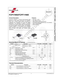 FCPF11N60T Datasheet Page 2