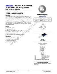 FCPF190N65S3R0L Datasheet Cover