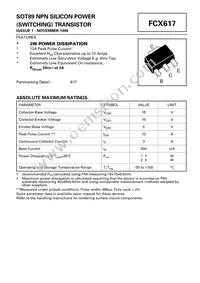 FCX617TA Datasheet Cover