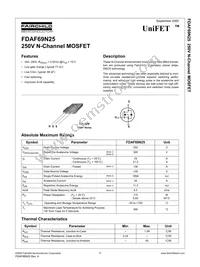 FDAF69N25 Datasheet Cover