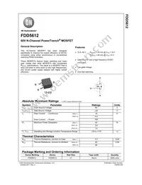 FDD5612 Datasheet Cover