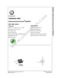 FDD8444L-F085 Datasheet Cover