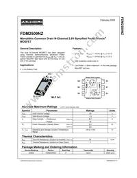 FDM2509NZ Datasheet Cover