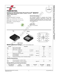 FDMC86102L Datasheet Page 2
