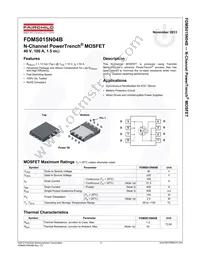 FDMS015N04B Datasheet Page 2