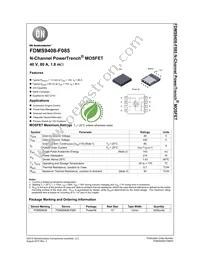 FDMS9408-F085 Datasheet Cover