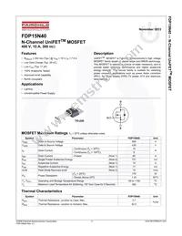 FDP15N40 Datasheet Page 2