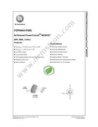 FDP8443-F085 Datasheet Cover