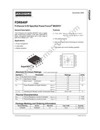 FDR840P Datasheet Cover