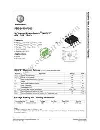 FDS8449-F085P Datasheet Cover