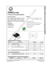 FDS9431A-F085 Datasheet Cover