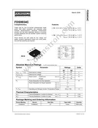 FDS9934C Datasheet Page 2