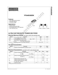 FFA40U60DNTU Datasheet Cover