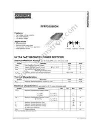 FFPF20U60DNTU Datasheet Cover