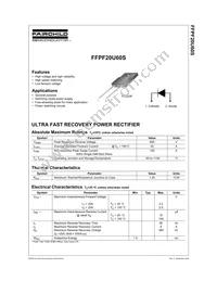 FFPF20U60STU Datasheet Cover