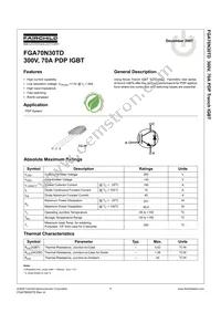 FGA70N30TDTU Datasheet Cover