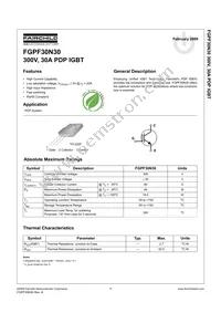 FGPF30N30 Datasheet Cover