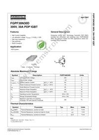 FGPF30N30DTU Datasheet Cover