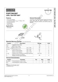 FGPF70N33BTTU Datasheet Cover