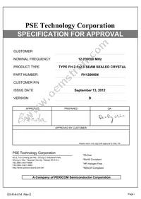 FH1200004 Datasheet Cover