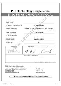 FH2700019Z Datasheet Cover