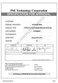 FH4000047 Datasheet Cover