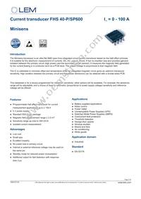 FHS 40-P/SP600 Datasheet Cover