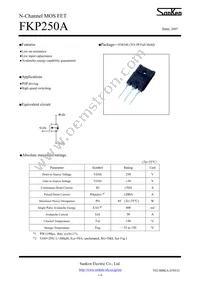 FKP250A Datasheet Cover