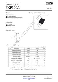 FKP300A Datasheet Cover