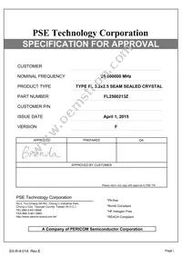 FL2500213Z Datasheet Cover