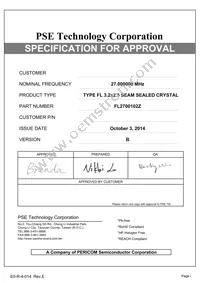 FL2700102Z Datasheet Cover