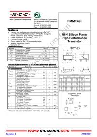 FMMT491-TP Datasheet Cover