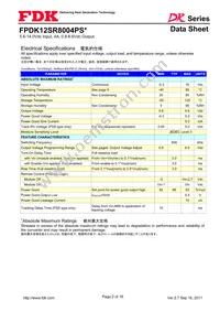 FPDK12SR8004PSV Datasheet Page 2