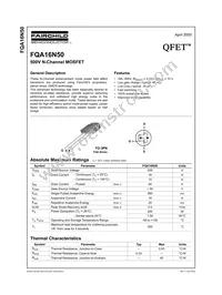 FQA16N50 Datasheet Cover