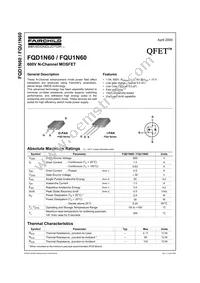 FQD1N60TM Datasheet Cover