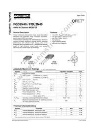 FQD2N40TM Datasheet Cover