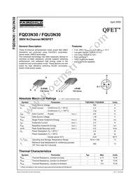 FQD3N30TM Datasheet Cover