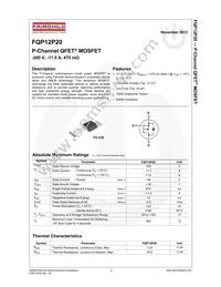 FQP12P20 Datasheet Page 2