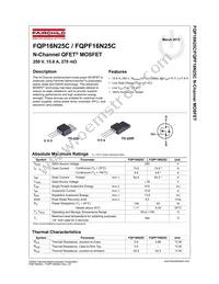 FQP16N25C Datasheet Cover