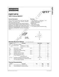 FQPF12P10 Datasheet Cover