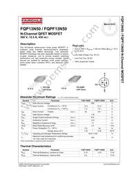 FQPF13N50T Datasheet Cover