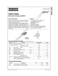 FQPF17N08L Datasheet Cover