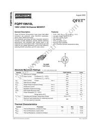 FQPF19N10L Datasheet Cover