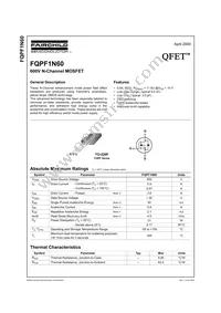 FQPF1N60T Datasheet Cover