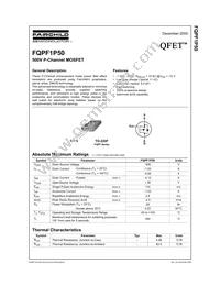 FQPF1P50 Datasheet Cover