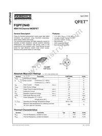 FQPF2N40 Datasheet Cover