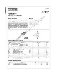 FQPF2N50 Datasheet Cover