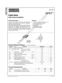 FQPF3N30 Datasheet Cover