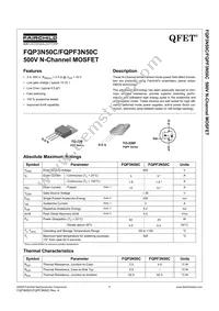 FQPF3N50C Datasheet Cover