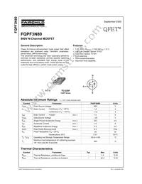 FQPF3N80 Datasheet Cover